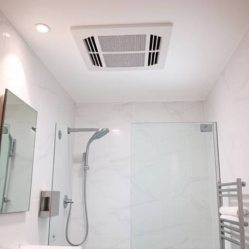 A well-ventilated bathroom with an exhaust fan